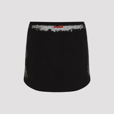 Diesel High-waisted Mini Skirt Unique Pattern In Black