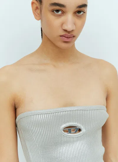 Diesel Silver M-clarksvillex-c Tube Top In Silver