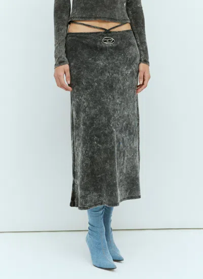 Diesel Women O-rossi Midi Skirt In Gray