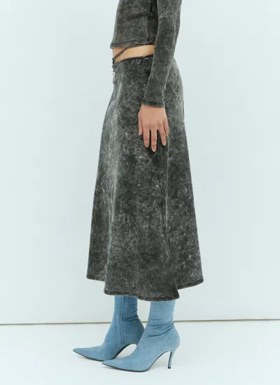 Diesel Women O-rossi Midi Skirt In Gray