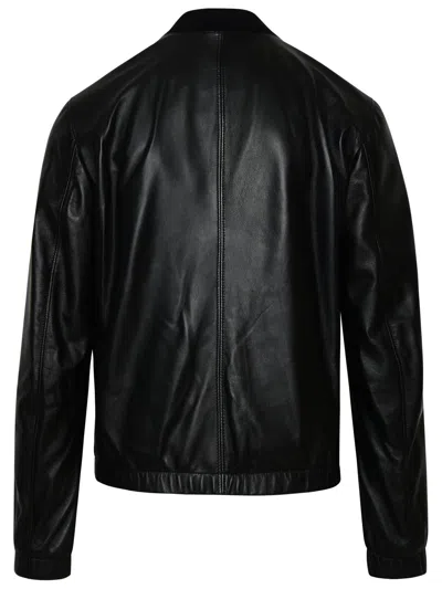 Dolce & Gabbana Black Jacket With Metal Logo Patch On The Chest In Black