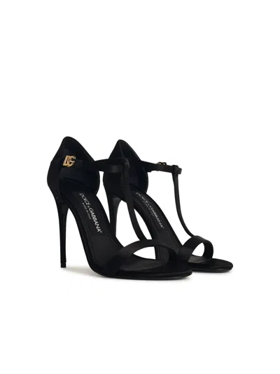 Dolce & Gabbana Woman Sandals Black Size 7.5 Textile Fibers In Black