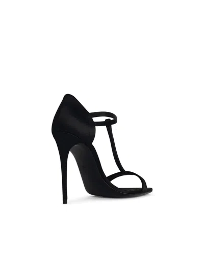 Dolce & Gabbana Woman Sandals Black Size 7.5 Textile Fibers In Black