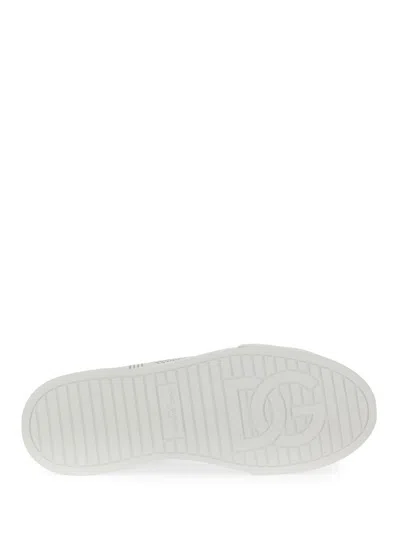 Dolce & Gabbana Portofino Leather Low-top Sneakers In White