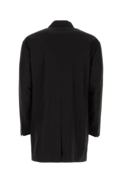 Dolce & Gabbana Men Black Shantung Oversize Blazer In Black
