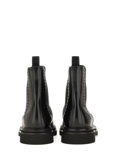 Dolce & Gabbana Men Brushed Leather Boot In Black