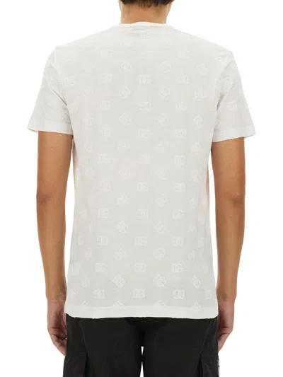 Dolce & Gabbana T-shirt All-over Flocked In White