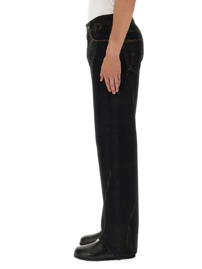 Dolce & Gabbana Dolce&gabbana Men Denim Pants With Plaque In Multicolor