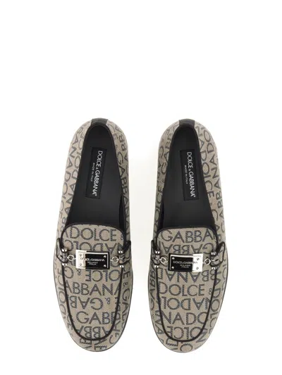 Dolce & Gabbana Logo-plaque Jacquard Loafers In Multicolor