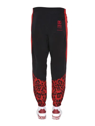 Dolce & Gabbana Jogging Pants With Animal Print In Multicolor