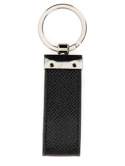 Dolce & Gabbana Men Keychain With Logoed Label In Black