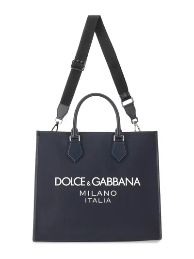 Dolce & Gabbana Spacious Tote Bag Detachable Strap In Blue