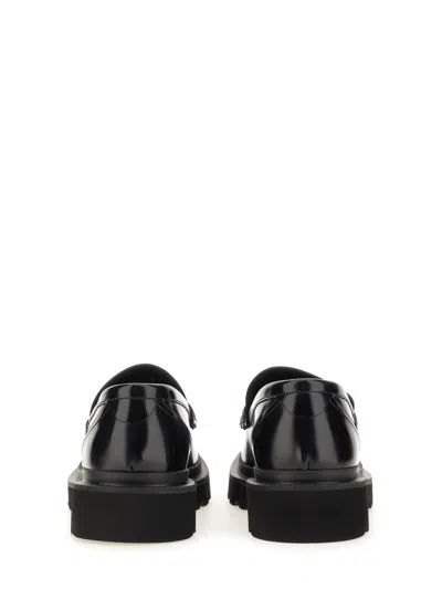 Dolce & Gabbana Brushed Leather Penny Loafers In Black