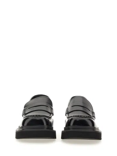 Dolce & Gabbana Brushed Leather Penny Loafers In Black