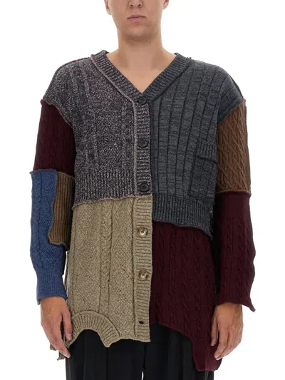 Dolce & Gabbana Patchwork Distressed Cardigan In Multicolor