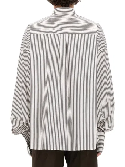 Dolce & Gabbana Camicia Oversize In Popeline A Righe In Multicolor