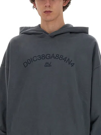 Dolce & Gabbana Cotton Sweatshirt In Gray