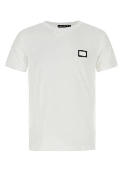 Dolce & Gabbana Men White Cotton T-shirt In White