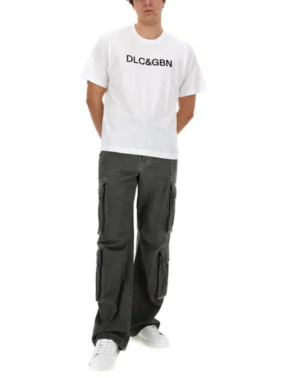 Dolce & Gabbana White Crewneck T-shirt With Contrasting Logo In White