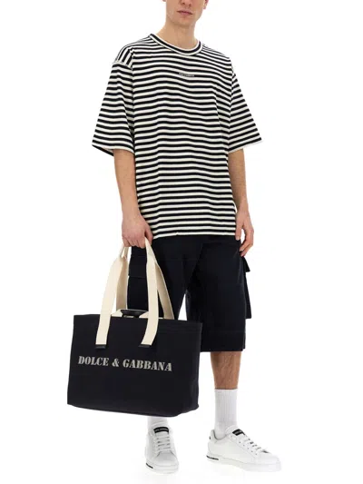 Dolce & Gabbana Striped Short-sleeved T-shirt In Multicolor