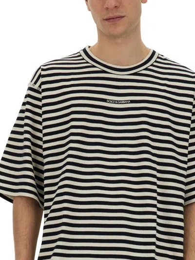 Dolce & Gabbana Striped Short-sleeved T-shirt In Multicolor