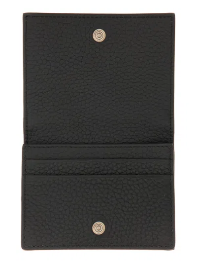 Dolce & Gabbana Small Zip-around Wallet In Calfskin With Raised Logo In Black