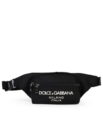 Dolce & Gabbana Small Black Nylon Fanny Pack Men In Black