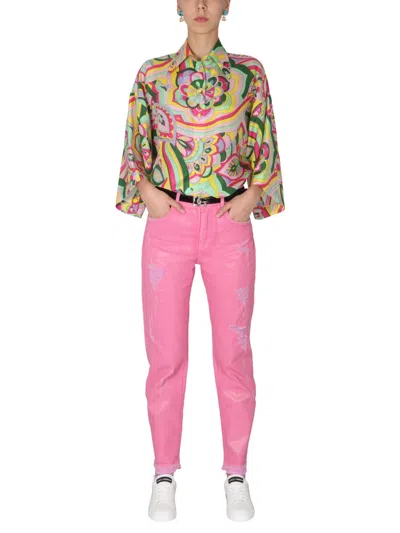 Dolce & Gabbana Abstract-print Silk Shirt In Multicolor