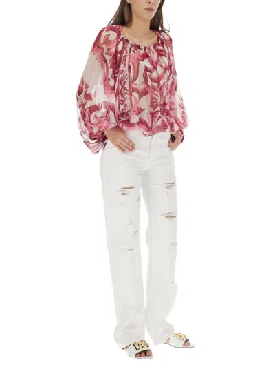 Dolce & Gabbana Gerade Jeans Im Distressed-look In White