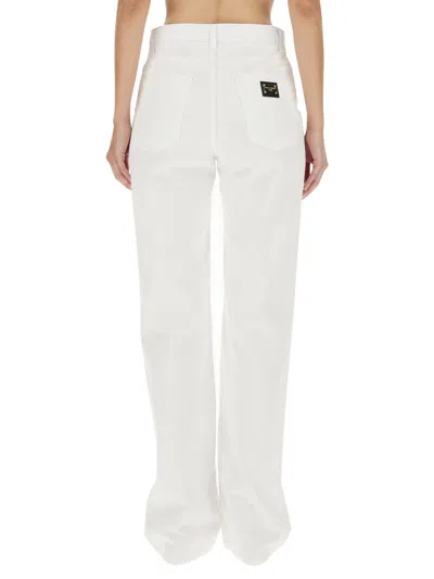 Dolce & Gabbana Gerade Jeans Im Distressed-look In White