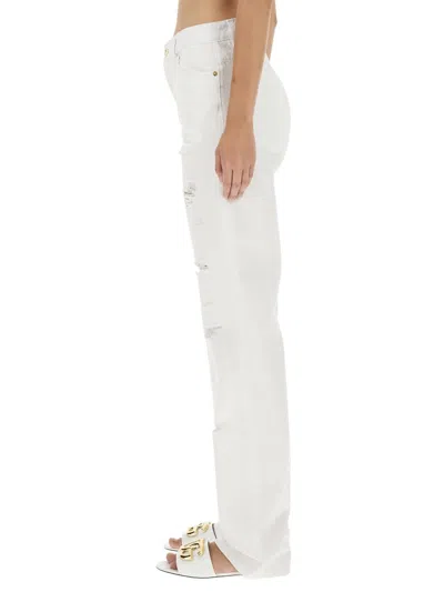 Dolce & Gabbana Gerade Jeans Im Distressed-look In White