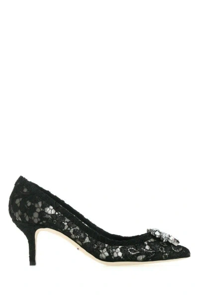 Dolce & Gabbana Bellucci 90 Crystal-embellished Pumps In Taormina Lace In Blue
