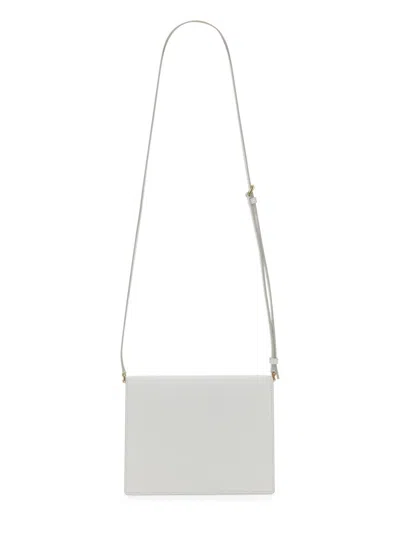 Dolce & Gabbana White Dg Logo Leather Cross Body Bag In White
