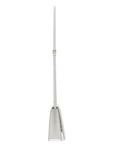 Dolce & Gabbana White Dg Logo Leather Cross Body Bag In White