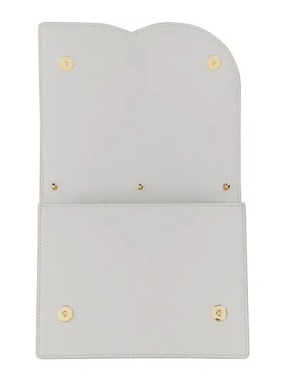 Dolce & Gabbana White Dg Logo Leather Cross Body Bag In White