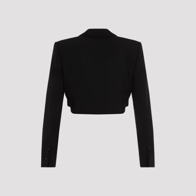 Dolce & Gabbana Short Wool Crepe Jacket In Black