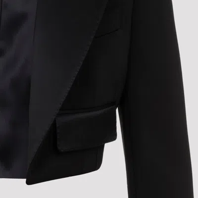 Dolce & Gabbana Short Wool Crepe Jacket In Black