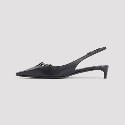 Dolce & Gabbana Mun 30 Croc-embossed Leather Slingback Pumps In Black