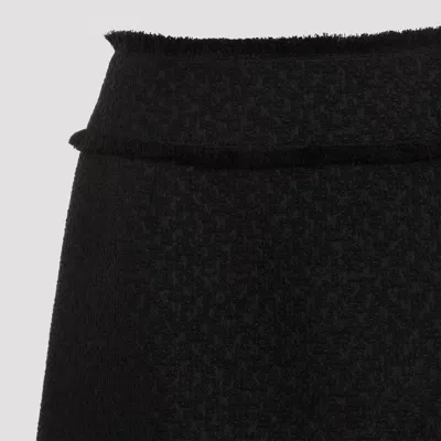 Dolce & Gabbana Wool-blend Tweed Miniskirt In Black