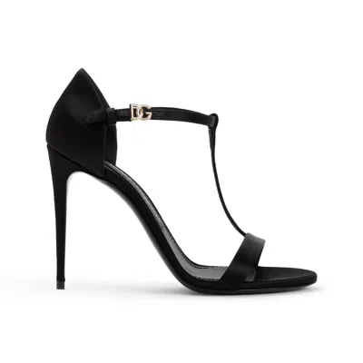 Dolce & Gabbana Woman Sandals Black Size 7.5 Textile Fibers In Black