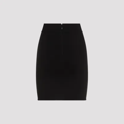 Dolce & Gabbana Milano Rib Miniskirt With Dg Logo In Black