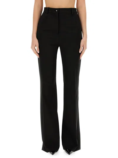 Dolce & Gabbana Flare Leg Trousers With Pockets And Belt Loops In Black