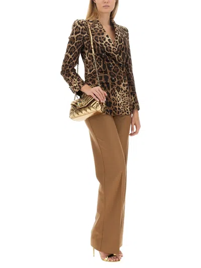 Dolce & Gabbana Flannel Flare Pants In Cream