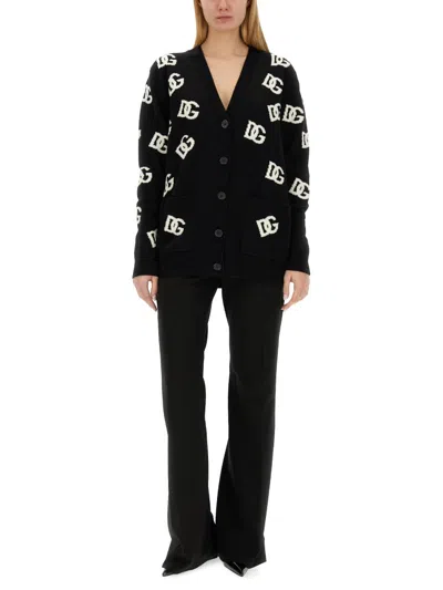 Dolce & Gabbana Flare Leg Trousers With Pockets And Belt Loops In Black