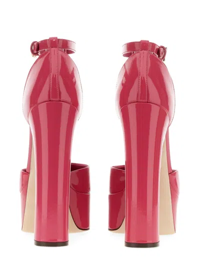 Dolce & Gabbana Capri 145 Platform Pumps In Polished Leather In Pink