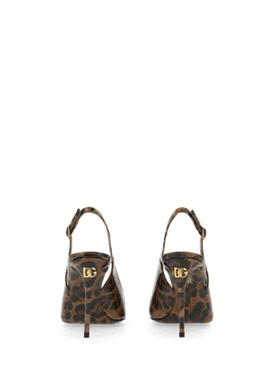 Dolce & Gabbana Dolce&gabbana Sandali Donna Pelle Marrone/leopardato In Animal Print