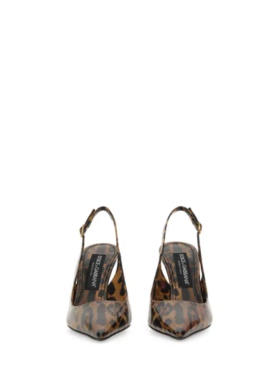 Dolce & Gabbana Dolce&gabbana Sandali Donna Pelle Marrone/leopardato In Animal Print