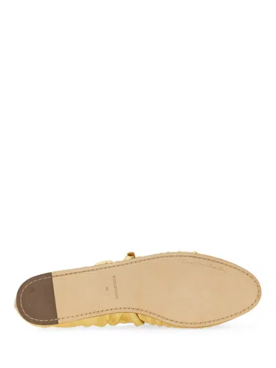 Dolce & Gabbana Nappa Mordore Ballet Flats In Gold