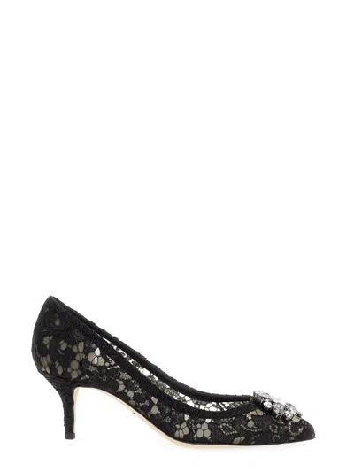Dolce & Gabbana Bellucci 90 Crystal-embellished Pumps In Taormina Lace In Blue