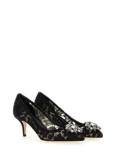 Dolce & Gabbana Bellucci 90 Crystal-embellished Pumps In Taormina Lace In Blue